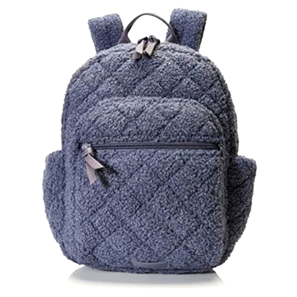 Vera Bradley Teddy Fleece Sherpa Backpack Blue - Picture 1 of 12